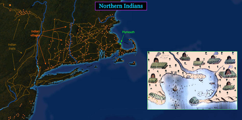 New England Indians, 1600 map